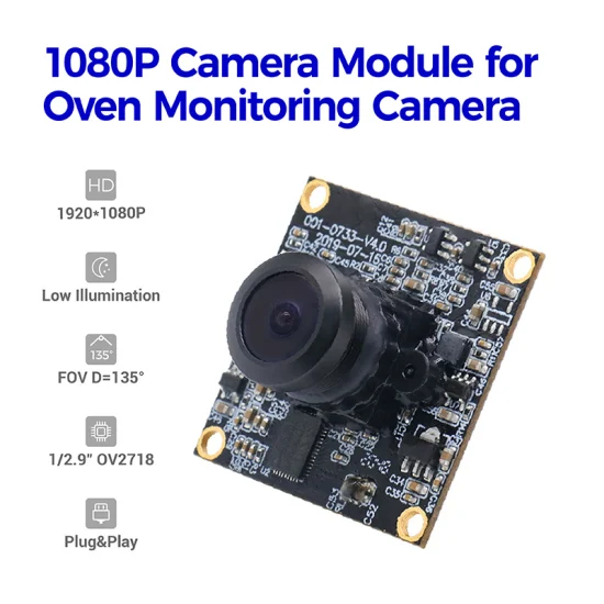 스마트 홈 오븐 카메라용 풀 HD 1080P 30fps Ov2718 광각 저조도 고정 초점 USB 카메라 모듈